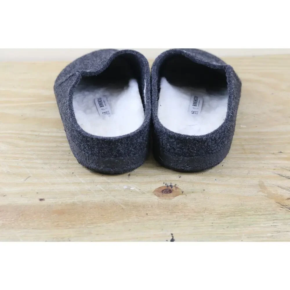 Birkenstock Slippers Mens 9 Gray Italian Wool Zermatt Shearling Shoes